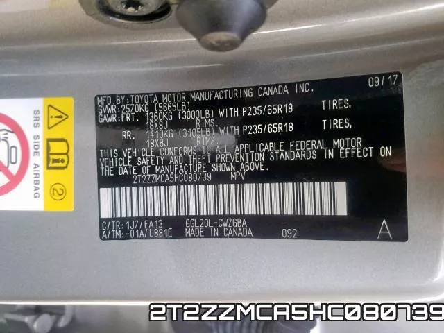 2T2ZZMCA5HC080739 фото 2