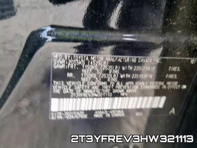 2T3YFREV3HW321113 фото 2