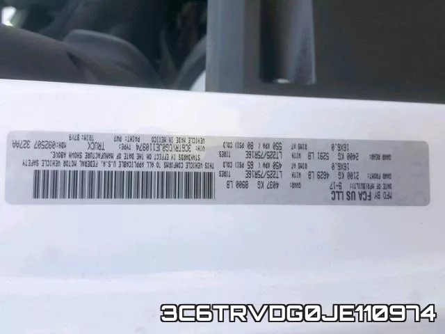 3C6TRVDG0JE110974 фото 2