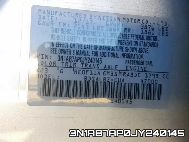 3N1AB7AP0JY240145 фото 2