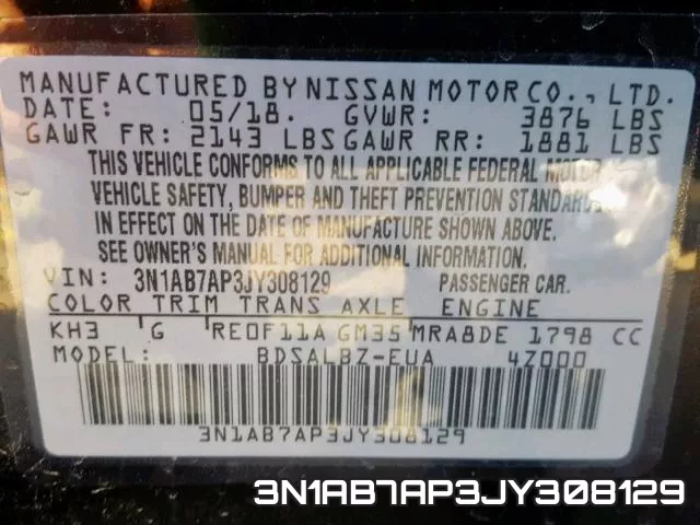 3N1AB7AP3JY308129 фото 2