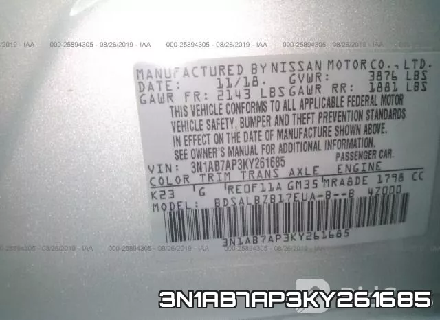 3N1AB7AP3KY261685 фото 10