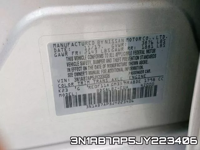 3N1AB7AP5JY223406 фото 2