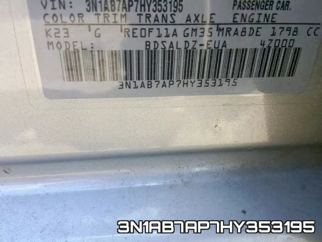 3N1AB7AP7HY353195 фото 2