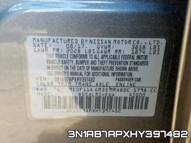 3N1AB7APXHY397482 фото 2