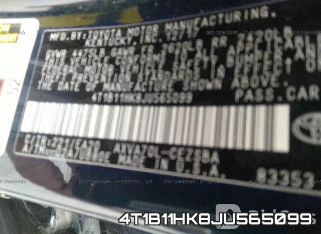 4T1B11HK8JU565099 фото 10