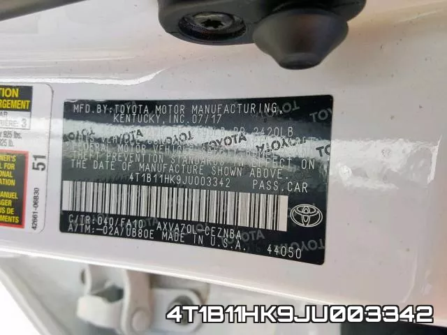 4T1B11HK9JU003342 фото 2