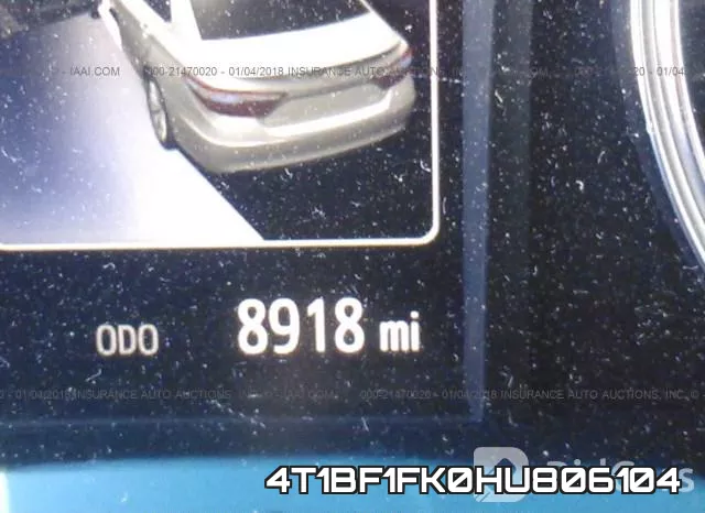 4T1BF1FK0HU806104 фото 8