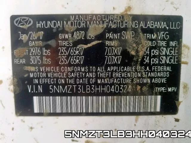 5NMZT3LB3HH040324 фото 2