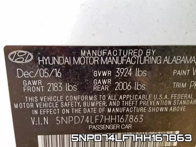 5NPD74LF7HH167863 фото 2