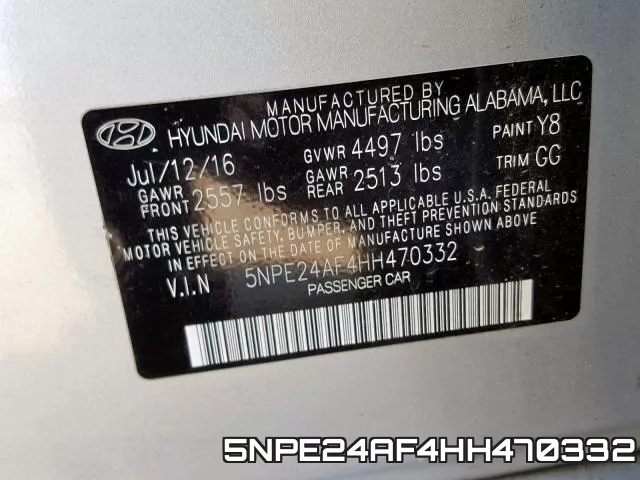 5NPE24AF4HH470332 фото 2