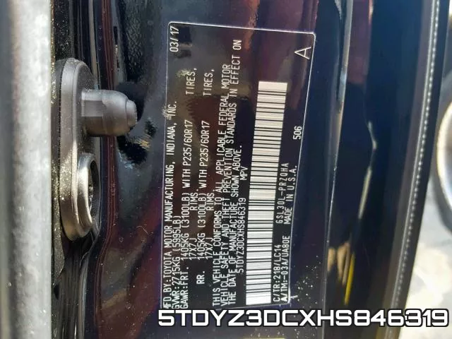 5TDYZ3DCXHS846319 фото 2