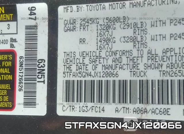 5TFAX5GN4JX120066 фото 10
