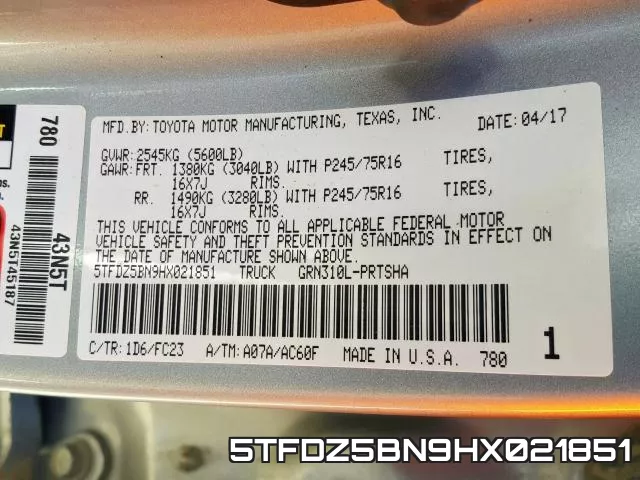 5TFDZ5BN9HX021851 фото 2