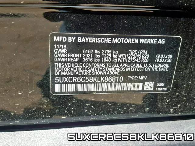 5UXCR6C58KLK86810 фото 2