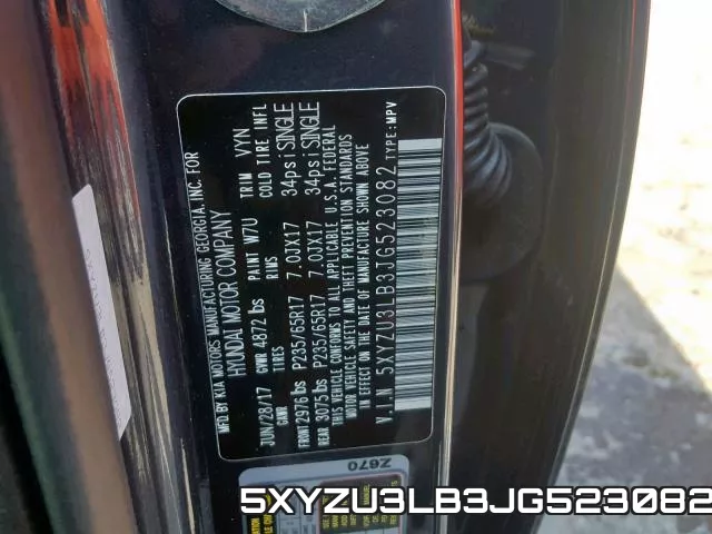 5XYZU3LB3JG523082 фото 2