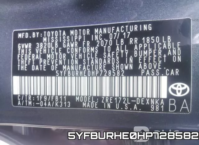 5YFBURHE0HP728582 фото 10