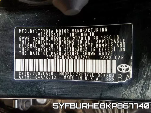 5YFBURHE8KP867740 фото 2