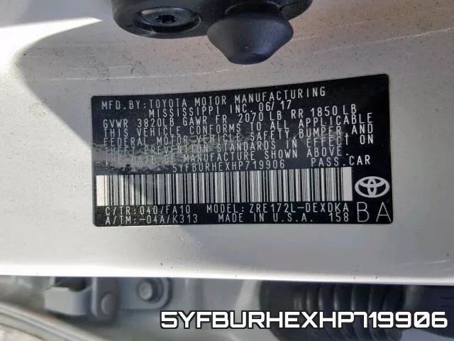 5YFBURHEXHP719906 фото 2