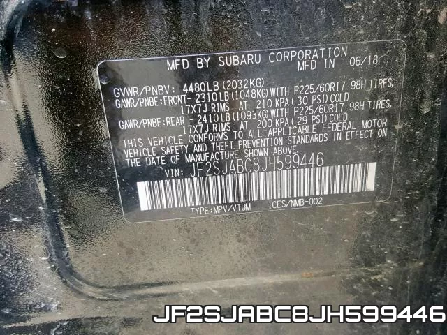 JF2SJABC8JH599446 фото 2