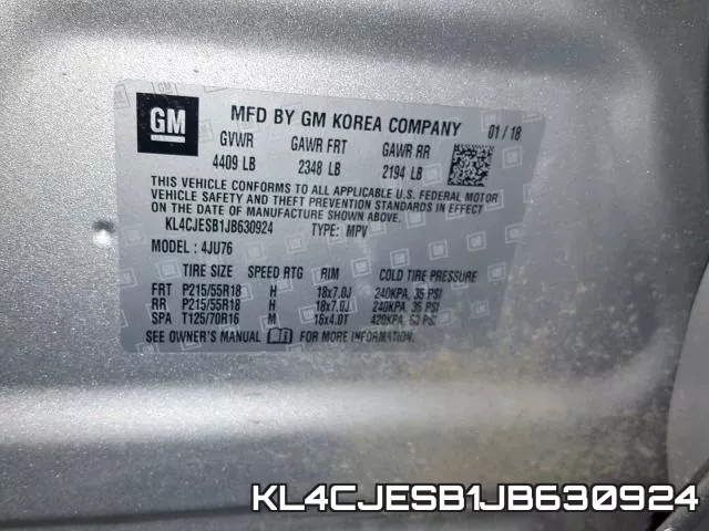 KL4CJESB1JB630924 фото 2