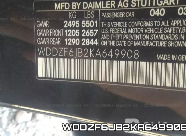WDDZF6JB2KA649908 фото 10