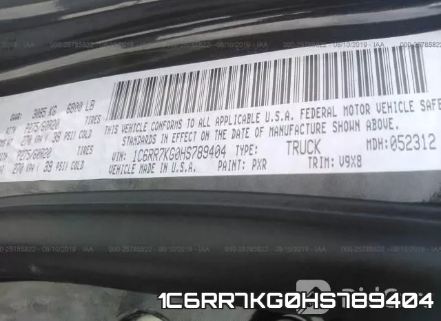 1C6RR7KG0HS789404 фото 10