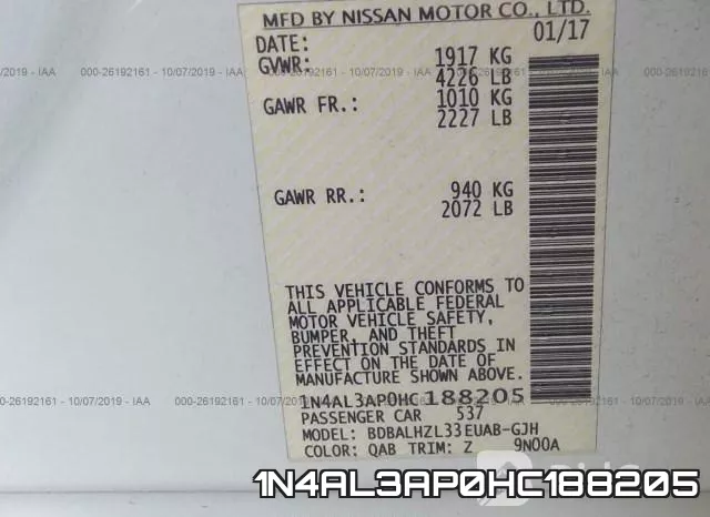 1N4AL3AP0HC188205 фото 10