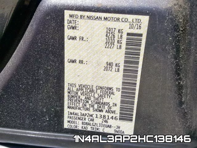 1N4AL3AP2HC138146 фото 2
