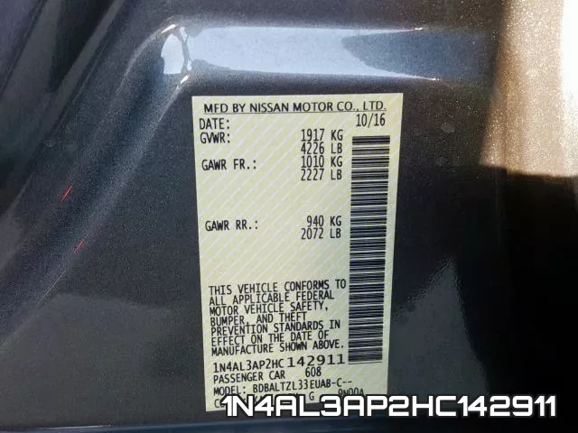 1N4AL3AP2HC142911 фото 2