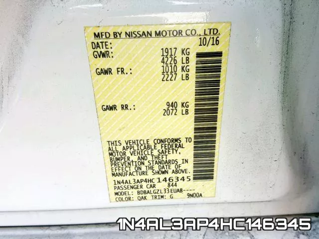 1N4AL3AP4HC146345 фото 2