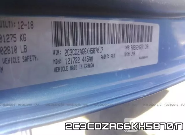 2C3CDZAG6KH587017 фото 10