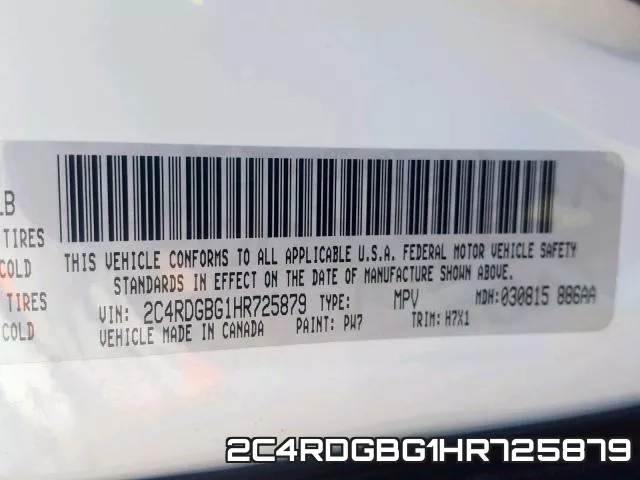 2C4RDGBG1HR725879 фото 2