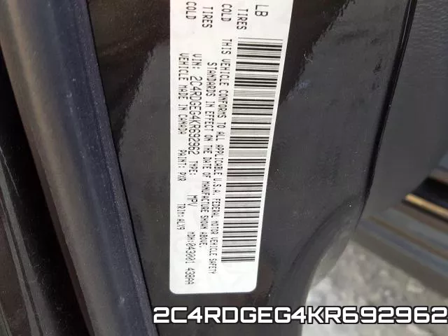 2C4RDGEG4KR692962 фото 2