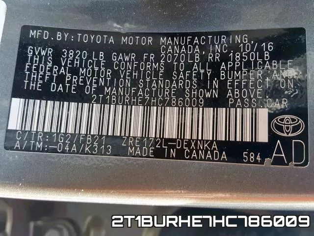 2T1BURHE7HC786009 фото 2