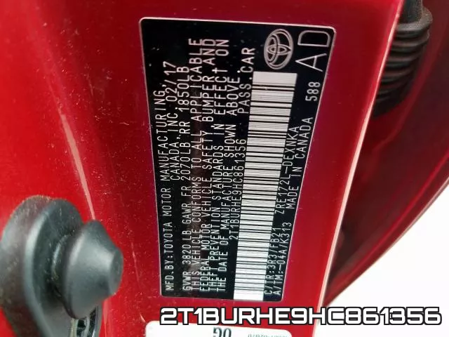 2T1BURHE9HC861356 фото 2