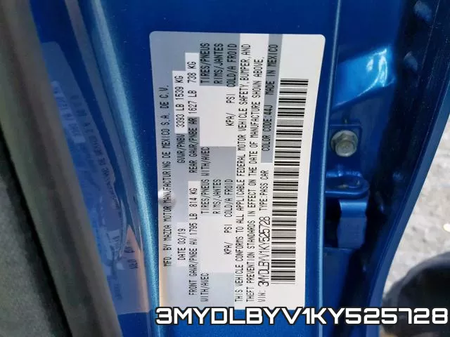 3MYDLBYV1KY525728 фото 2