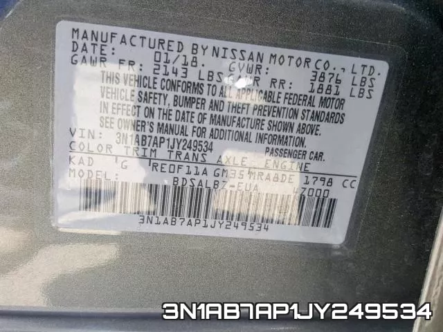 3N1AB7AP1JY249534 фото 2