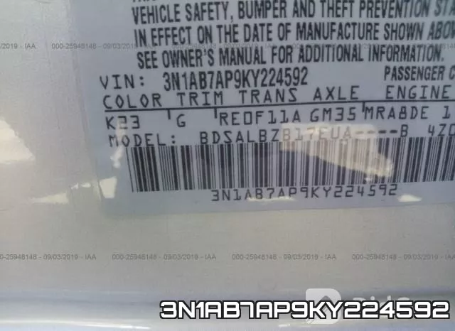 3N1AB7AP9KY224592 фото 10