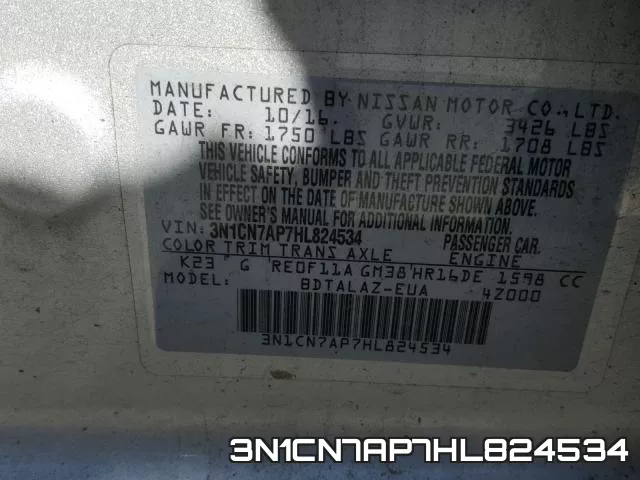 3N1CN7AP7HL824534 фото 2