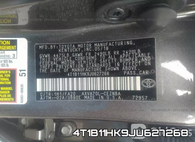4T1B11HK9JU627268 фото 10