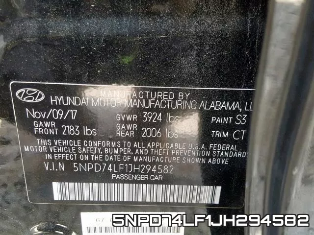 5NPD74LF1JH294582 фото 2