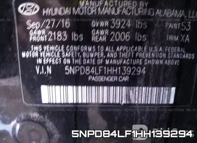 5NPD84LF1HH139294 фото 10