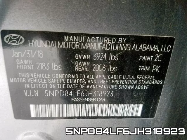 5NPD84LF6JH318923 фото 2