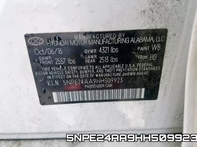 5NPE24AA9HH509923 фото 2