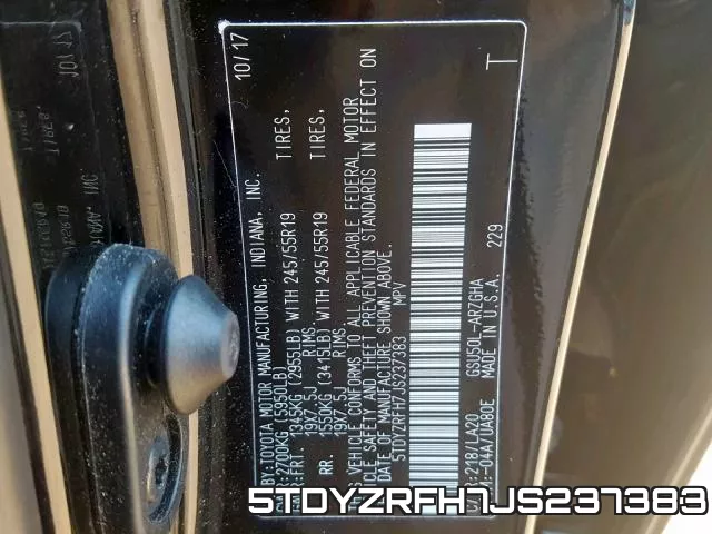 5TDYZRFH7JS237383 фото 2