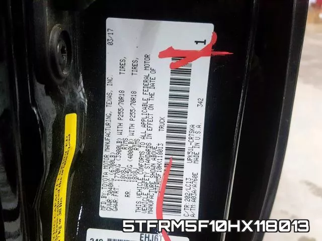 5TFRM5F10HX118013 фото 2
