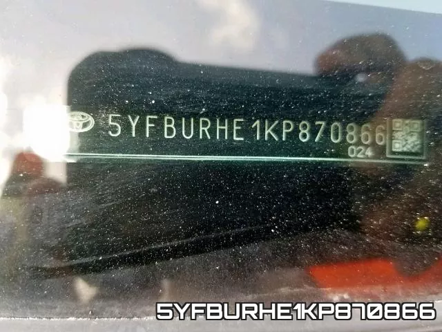 5YFBURHE1KP870866 фото 2