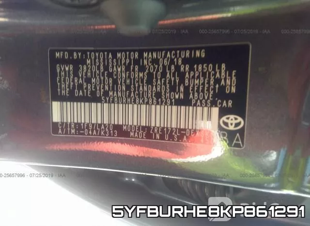 5YFBURHE8KP861291 фото 10