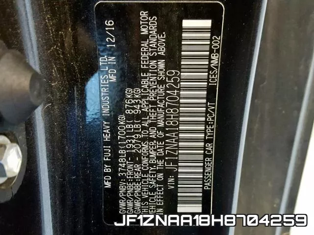 JF1ZNAA18H8704259 фото 2